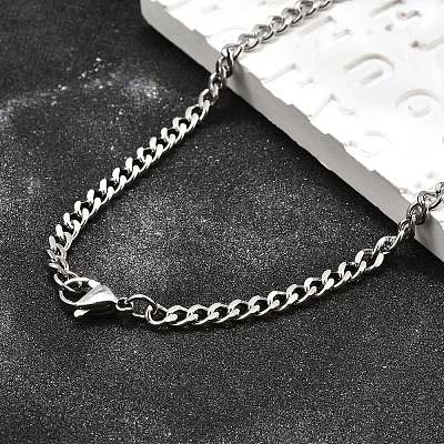 Tarnish Resistant Men's 304 Stainless Steel Curb Chain Necklaces STAS-O037-57P-1