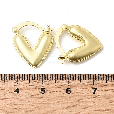 Heart Brass Hoop Earrings EJEW-P333-04G-1