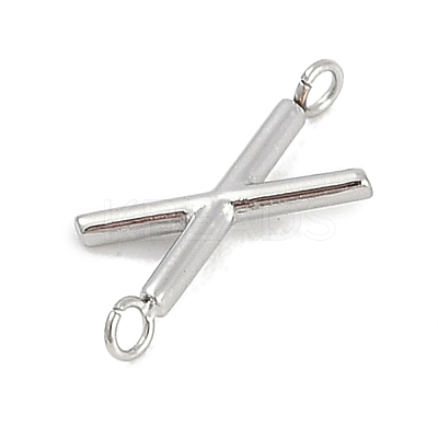 304 Stainless Steel Letter Connector Charms STAS-M108-01P-24-1