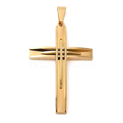 Ion Plating(IP) 304 Stainless Steel Cross Big Pendants STAS-I043-04G-1