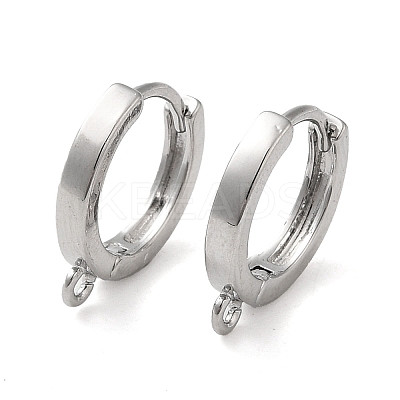 Brass Hoop Earrings Finding X-KK-H455-62P-1