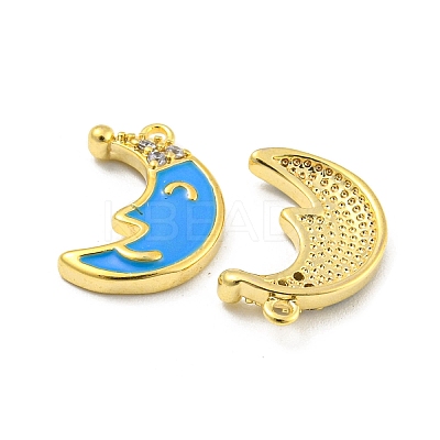 Brass Micro Pave Cubic Zirconia Pendants KK-P258-18G-1