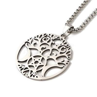 Non-Tarnish Tree of Life Pendant Necklaces LS-NJEW-C044-06P-1