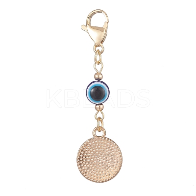 Evil Eye Alloy Enamel with Rhinestone Pendant Decoration HJEW-JM01040-01-1