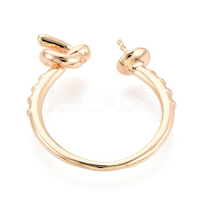 Twist Knot Brass Cuff Ring Settings KK-T076-38G-1
