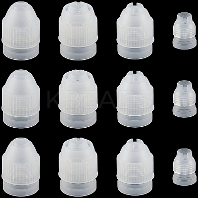 12Pcs 4 Styles Plastic Icing Piping Bag Nozzle Converter KY-SP0001-43-1