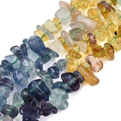 Natural Fluorite & Amethyst & Citrine(Heated) Beads Strands G-N371-02A-01-1