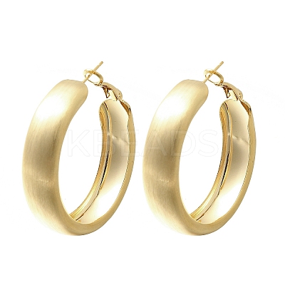 Brass Ring Hoop Earrings for Women EJEW-A121-17B-G-1