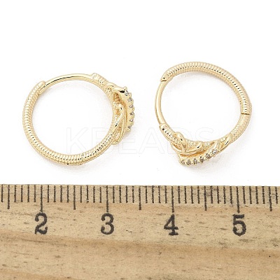 Brass Clear Cubic Zirconia Hoop Earrings EJEW-Q014-14G-1