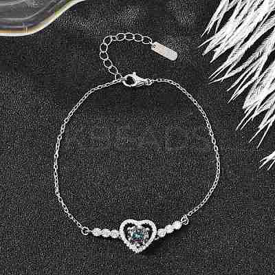 925 Sterling Silver Link Bracelets BJEW-D346-05B-P-1