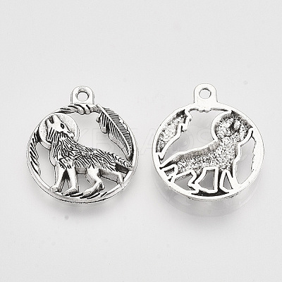 Tibetan Style Alloy Howling Wolf Pendants LS-X-TIBEP-T009-07AS-RS-1