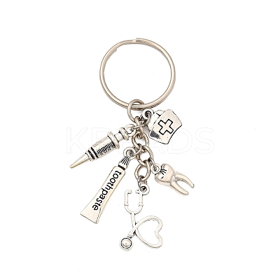 Tibetan Style Alloy Keychains KEYC-JKC01288-1