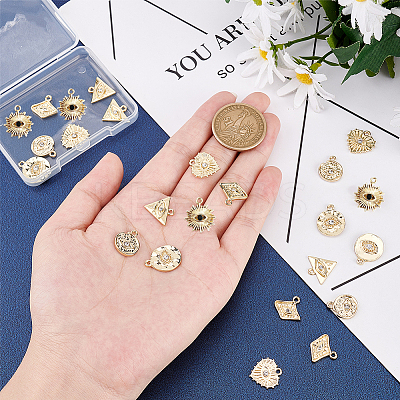 24Pcs 6 Style Alloy Pendants FIND-BC0002-66-1