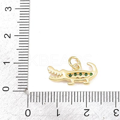 Brass Micro Pave Clear Cubic Zirconia Pendants KK-F938-25H-G-1