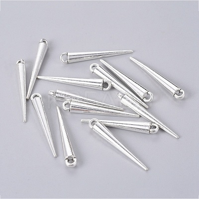 Tibetan Style Alloy Spike Pendants X-TIBEP-A16461-AS-RS-1