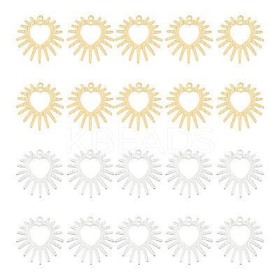 20Pcs 2 Colors Brass Pendants KK-BC0012-96-1
