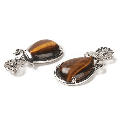Natural Tiger Eye Pendants G-A031-02P-07-1