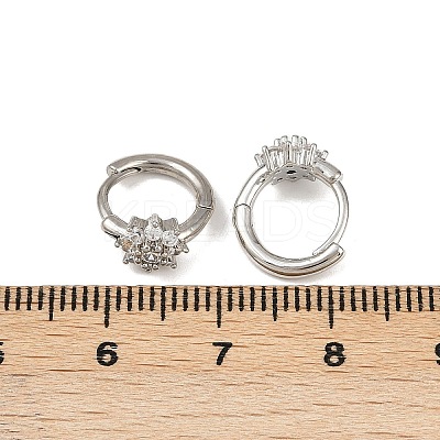 Brass Micro Pave Cubic Zirconia Hoop Earrings EJEW-S277-07P-1