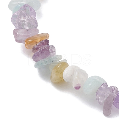 Natural Ametrine and Morganite Chip Beads Stretch Bracelets for Women BJEW-JB12589-03-1