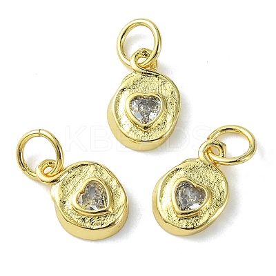 Rack Plating Brass Micro Pave Cubic Zirconia Pendants KK-K332-11G-1