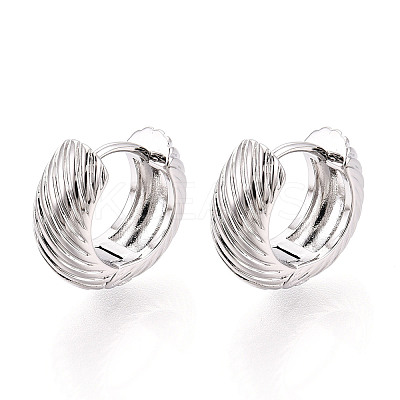 Brass Twist Hoop Earrings EJEW-T048-40P-1