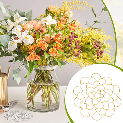3Pcs Stainless Steel Flower Arrangement Insert Lids with 6Pcs Alligator Hair Clip Findings FIND-WR0011-48B-1