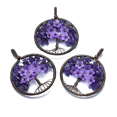 Natural Amethyst Pendants G-E529-A02-1