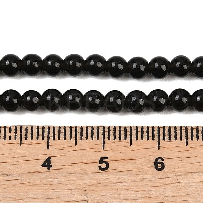 Natural Obsidian Round Beads Strands G-E329-4mm-37-1