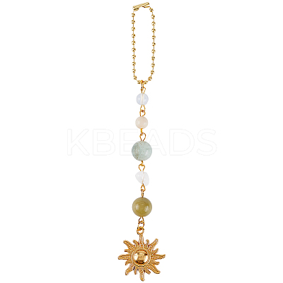 Natural Gemstone Beads Pendant Decorations HJEW-WH20019-01G-1