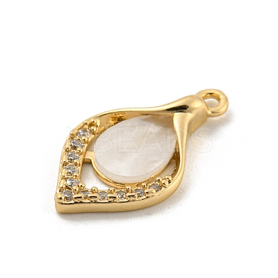 Brass Micro Pave Clear Cubic Zirconia Pendants KK-P263-16B-KCG-1