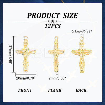 12Pcs Ion Plating(IP) 304 Stainless Steel Pendants STAS-UN0045-07-1