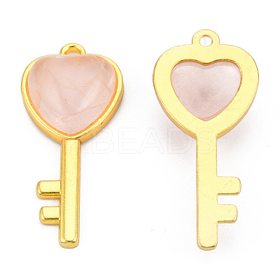Natural Rose Quartz Pendants G-N326-158-17-1