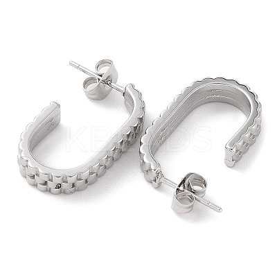 Non-Tarnish 304 Stainless Steel Oval Stud Earrings EJEW-A104-28P-1