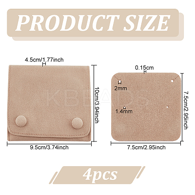 Lint Cloth Jewelry Gift Pouches with Snap Fastener ABAG-WH0045-08A-1