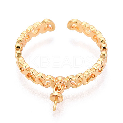Heart Brass & Enamel Cup Peg Ring Settings KK-N274-17G-1