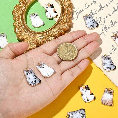 30Pcs 5 Styles Alloy Enamel Pendants ENAM-CJ0004-47-1