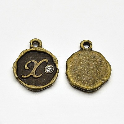 Antique Bronze Plated Alloy Rhinestone Charms LS-ALRI-J152-X-NF-1