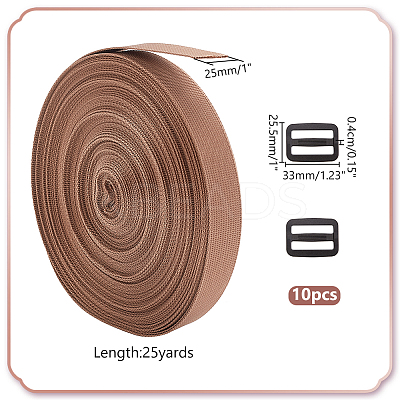 25 Yards Flat Nylon Ribbons DIY-WR0003-61-1