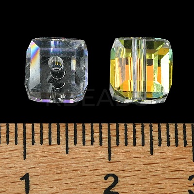 100Pcs Transparent Electroplate Glass Beads GLAA-K064-08A-AB01-1