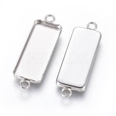 Non-Tarnish 304 Stainless Steel Cabochon Connector Settings LS-STAS-F222-032-1