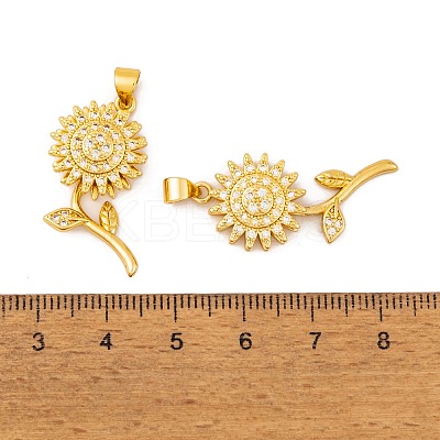 Brass Micro Pave Cubic Zirconia Pendants KK-E108-39G-1