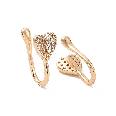 Clear Cubic Zirconia Heart Cuff Earrings ZIRC-I064-05G-1