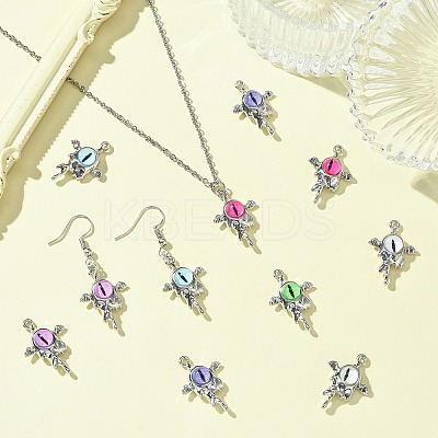 12Pcs 6 Colors Evil Eye Resin Pendants RESI-CJ0004-02-1