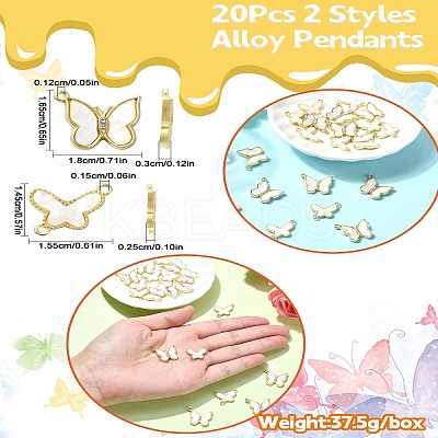20Pcs 2 Styles Alloy Pendants FIND-CJ0002-34-1