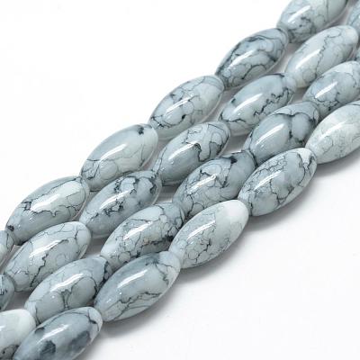 Baking Paint Glass Beads Strands DGLA-S115-22x10mm-S71-1
