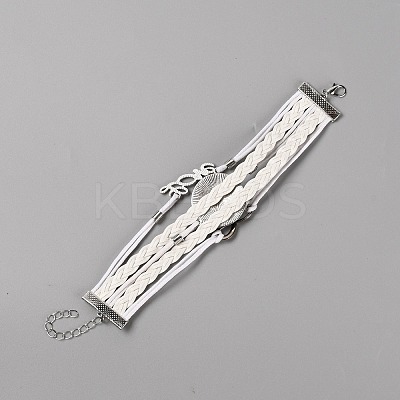 Alloy Glass Multi-strand Bracelets LS-BJEW-WH0011-10B-1