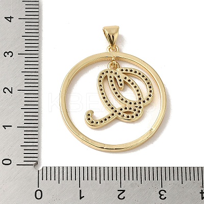 Brass Micro Pave Cubic Zirconia Pendants KK-C058-12A-G-1