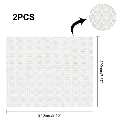 2 Sheets 1 Color Iron On ABS Plastic Imitation Pearl Glue Sheets DIY-PH0003-32-1
