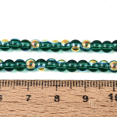 Electroplate Transparent Glass Beads Strands EGLA-Q132-4MM-A07-1