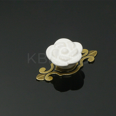 Rose Ceramics Alloy Cabinet Door Knobs CABI-PW0001-156A-AG01-1